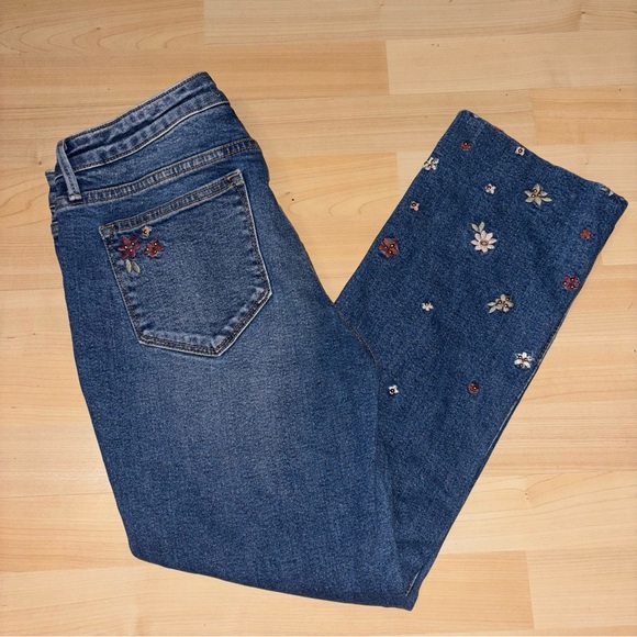 Driftwood Jeans Colette Embroidered Crop Straight Jeans Prairie Floral Women 6 - Picture 3 of 13